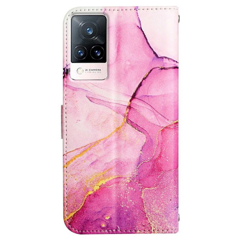 Kotelot Vivo V21 5G Marble Kaulanauhalla