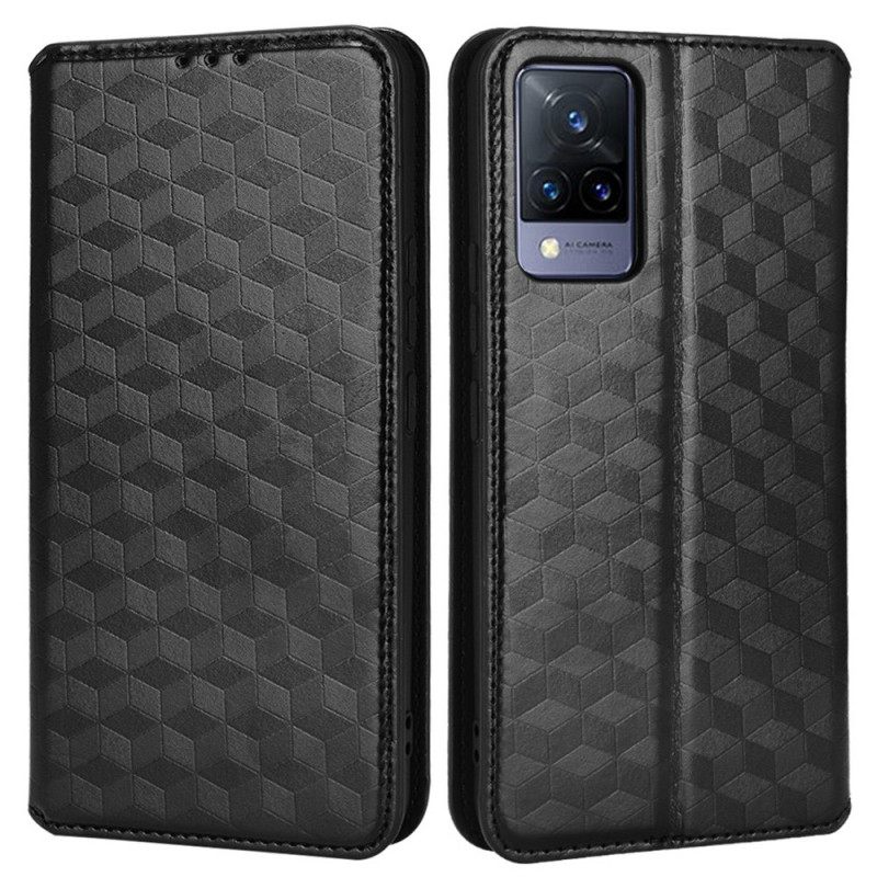 Puhelinkuoret Vivo V21 5G Kotelot Flip Diamond Leather Effect