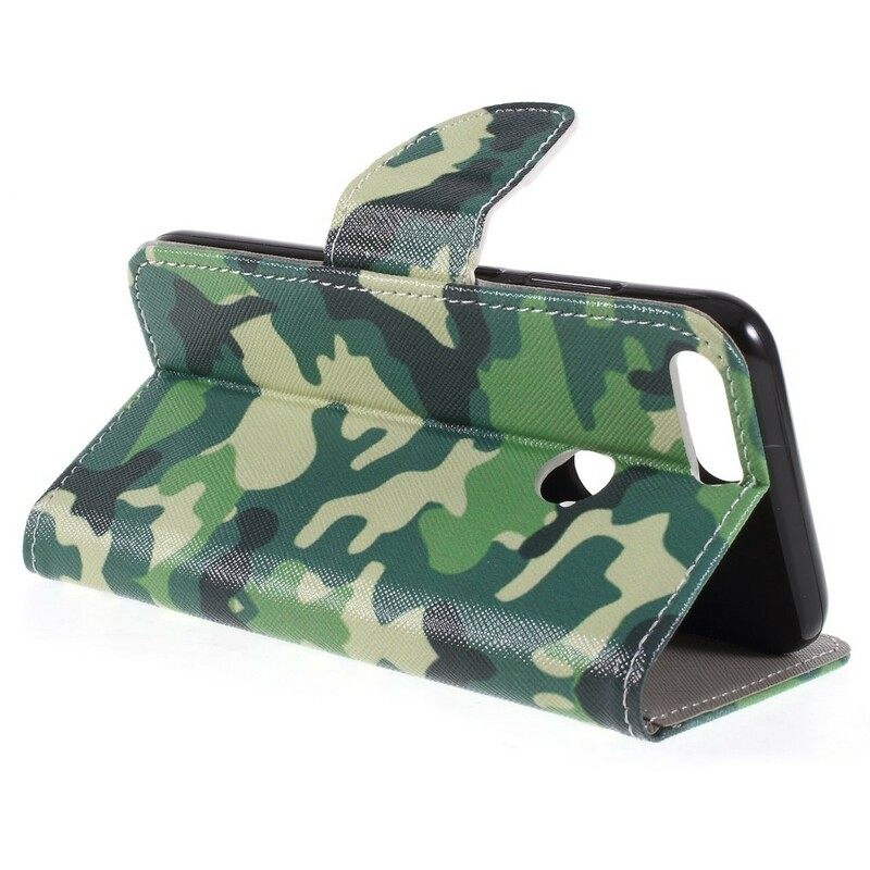 Nahkakotelo Honor 9 Lite Military Camouflage