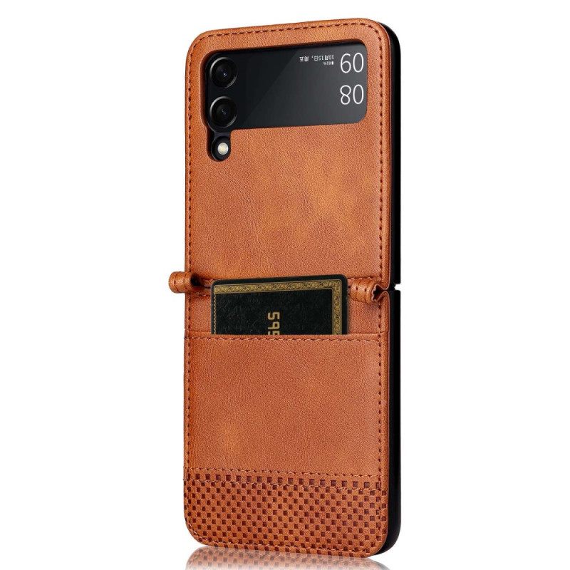 Case Samsung Galaxy Z Flip 4 Kotelot Flip Vintage Leather Style Korttikotelo