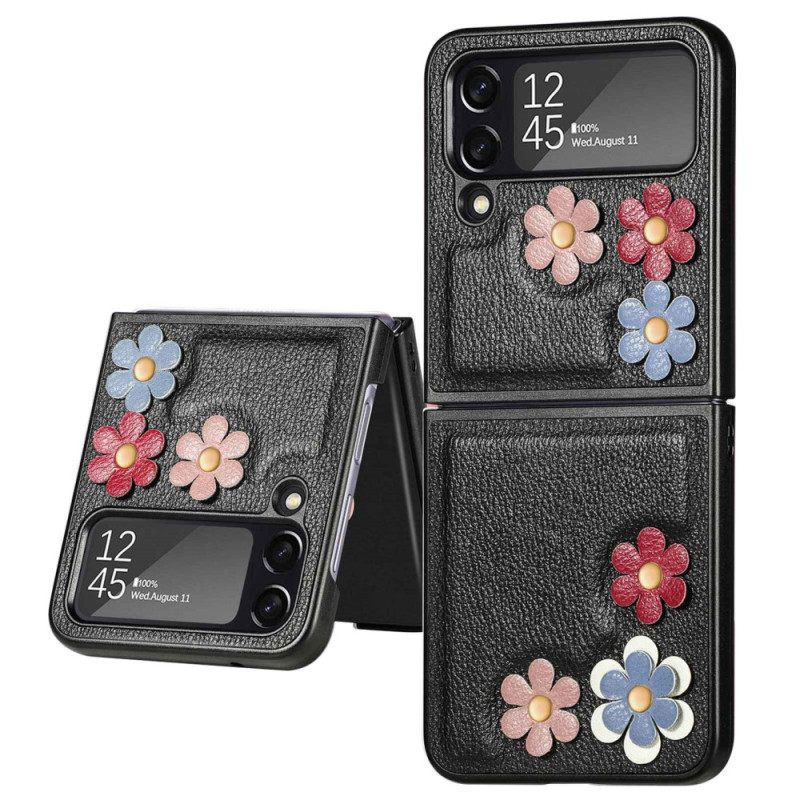 Kuori Samsung Galaxy Z Flip 4 Kotelot Flip Faux Leather Flowers