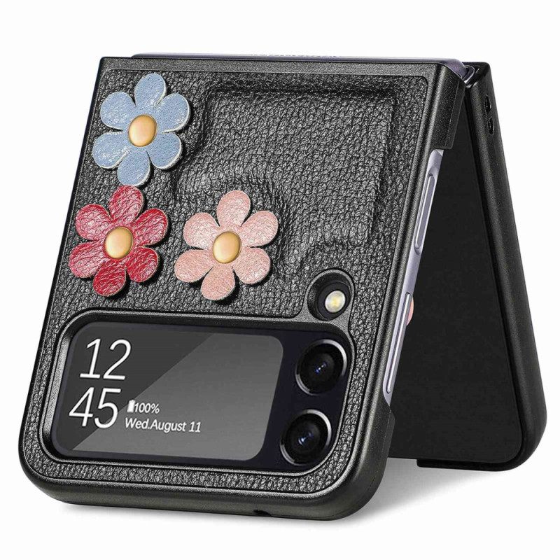 Kuori Samsung Galaxy Z Flip 4 Kotelot Flip Faux Leather Flowers