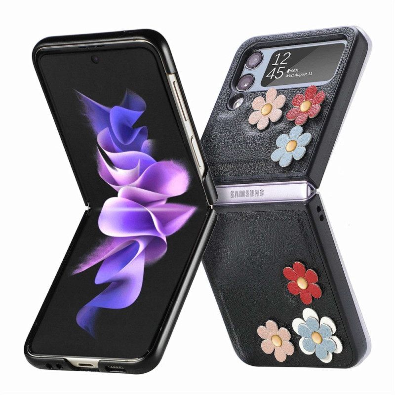 Kuori Samsung Galaxy Z Flip 4 Kotelot Flip Faux Leather Flowers