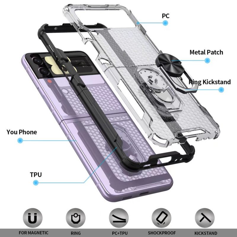 Kuori Samsung Galaxy Z Flip 4 Kotelot Flip Honeycomb Rengastuella