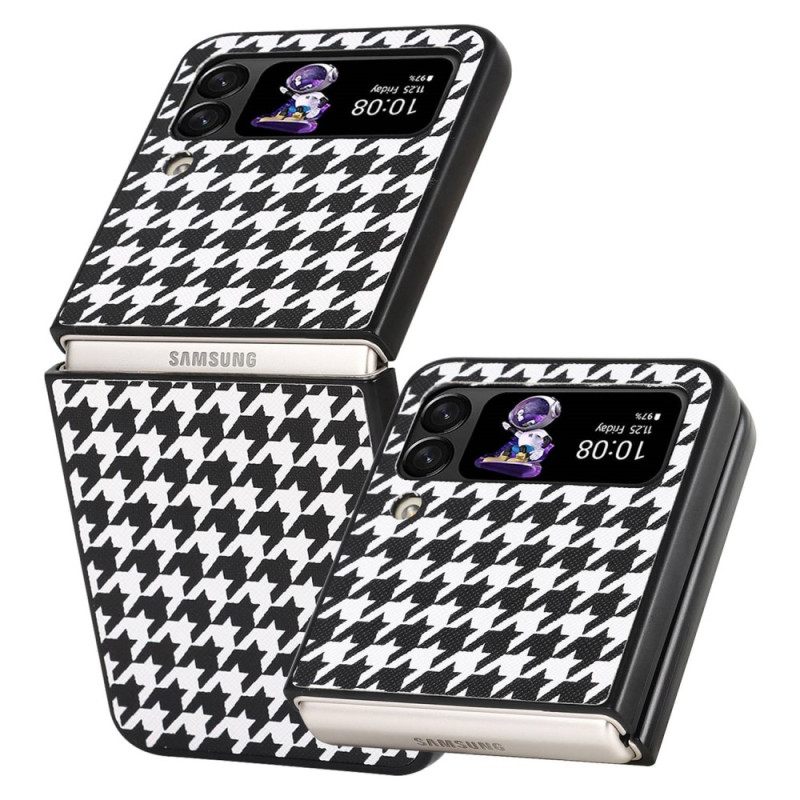 Kuori Samsung Galaxy Z Flip 4 Kotelot Flip Houndstooth