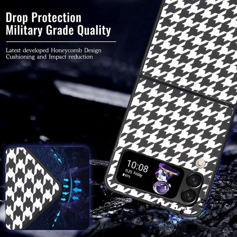 Kuori Samsung Galaxy Z Flip 4 Kotelot Flip Houndstooth