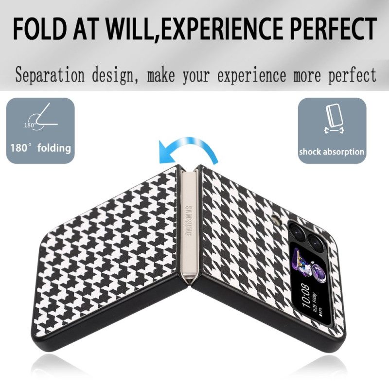 Kuori Samsung Galaxy Z Flip 4 Kotelot Flip Houndstooth