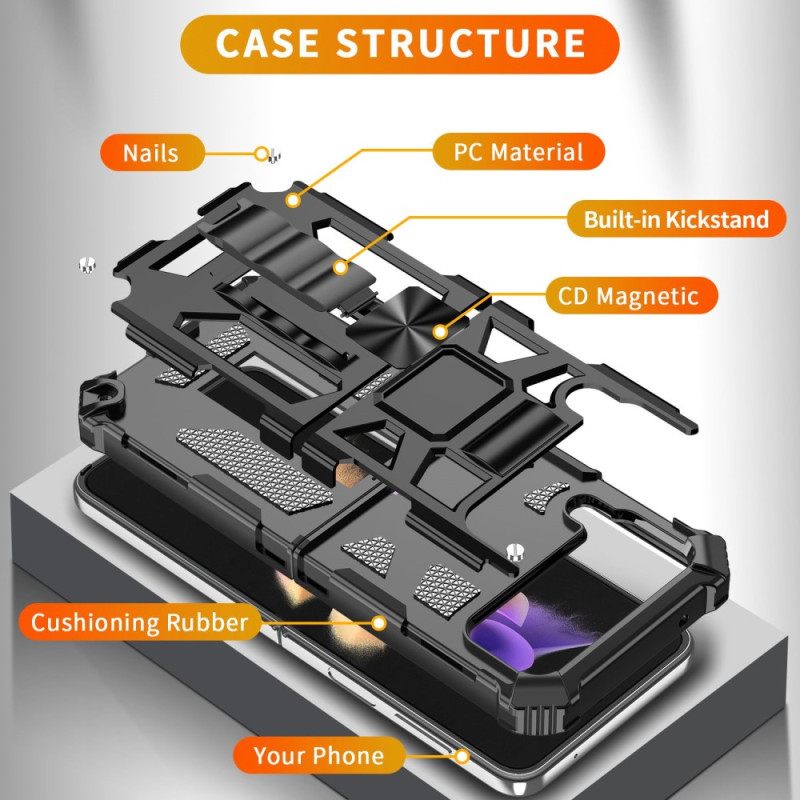 Kuori Samsung Galaxy Z Flip 4 Kotelot Flip Irrotettava Heavy Duty Military