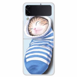 Kuori Samsung Galaxy Z Flip 4 Kotelot Flip Sleeping Kitten