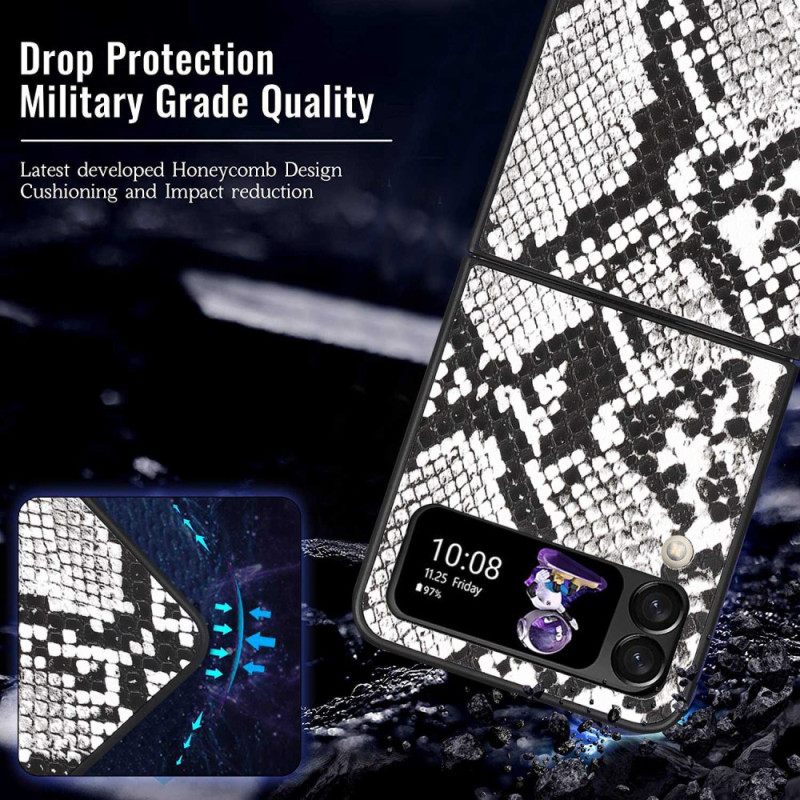 Kuori Samsung Galaxy Z Flip 4 Kotelot Flip Snake Skin Effect