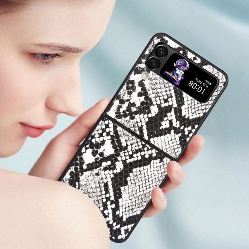 Kuori Samsung Galaxy Z Flip 4 Kotelot Flip Snake Skin Effect