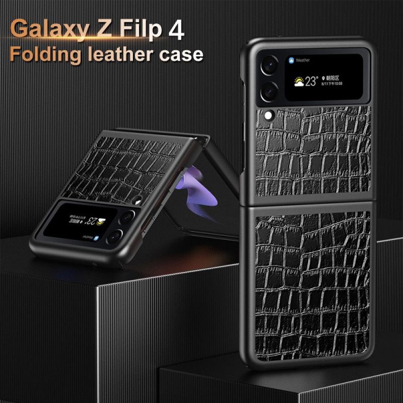 Kuori Samsung Galaxy Z Flip 4 Kotelot Flip Style Krokotiilin Iho