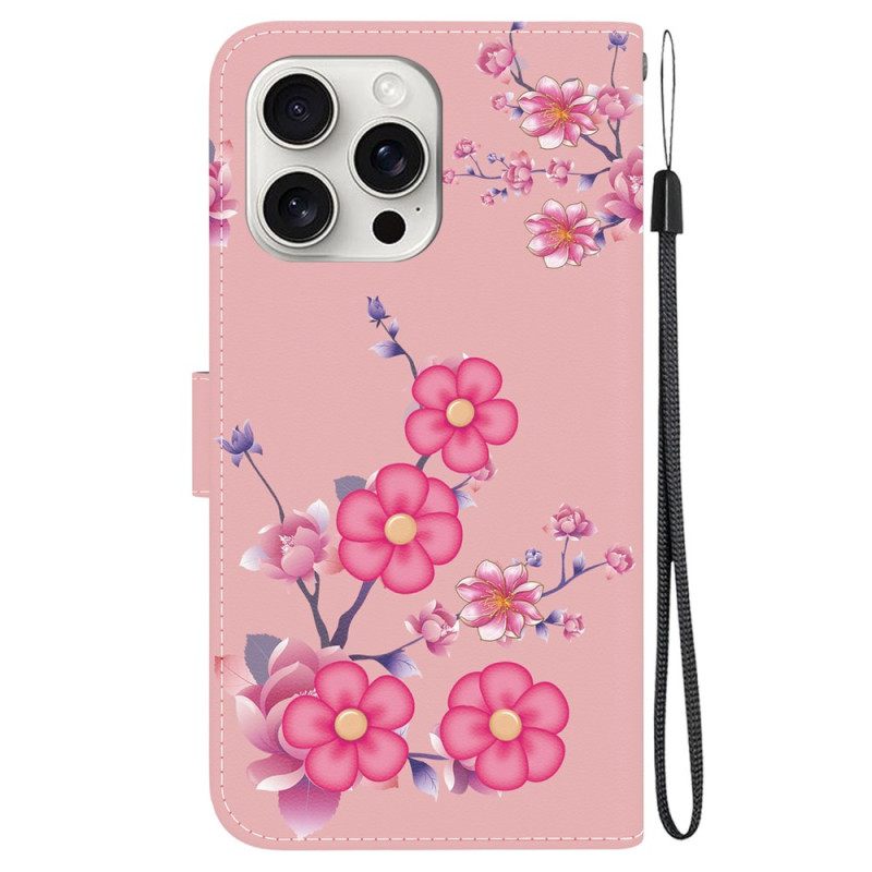 Kotelot iPhone 16 Pro Max Puhelinkuoret Sakura-hihna