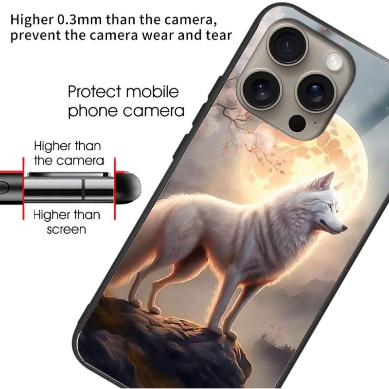 Kuori iPhone 16 Pro Max Moonlight Wolf Karkaistu Lasi