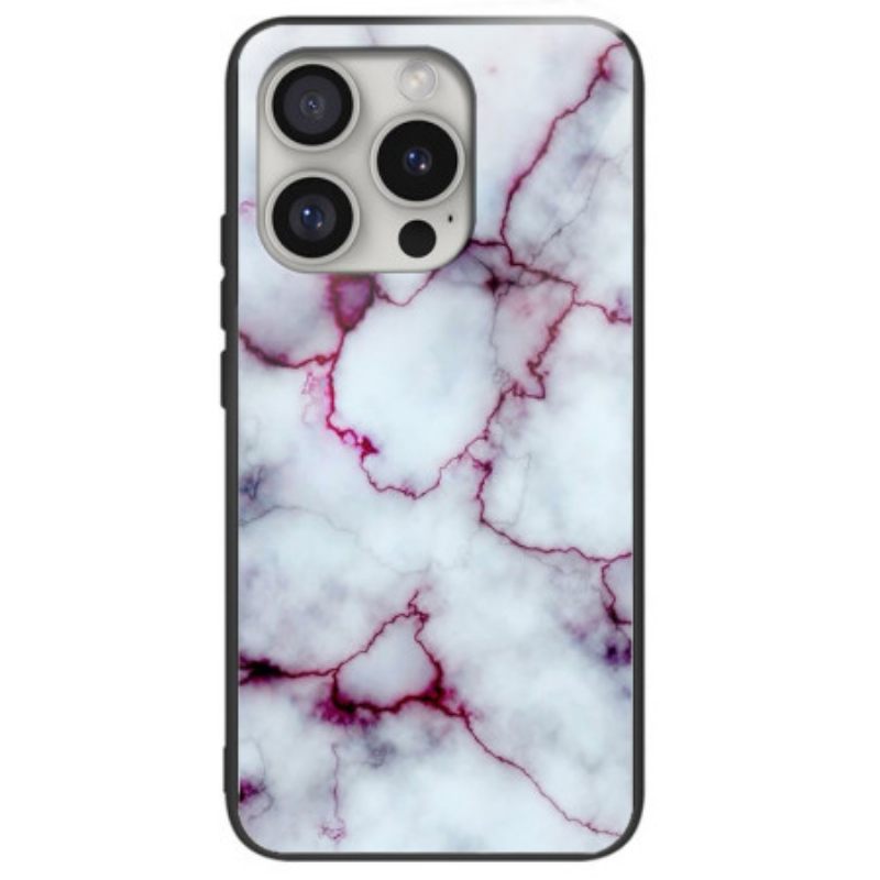 Kuori iPhone 16 Pro Max Purppuraa Marmoria Karkaistua Lasia Suojakuori