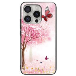 Puhelinkuoret iPhone 16 Pro Max Tempered Glass Cherry Blossoms