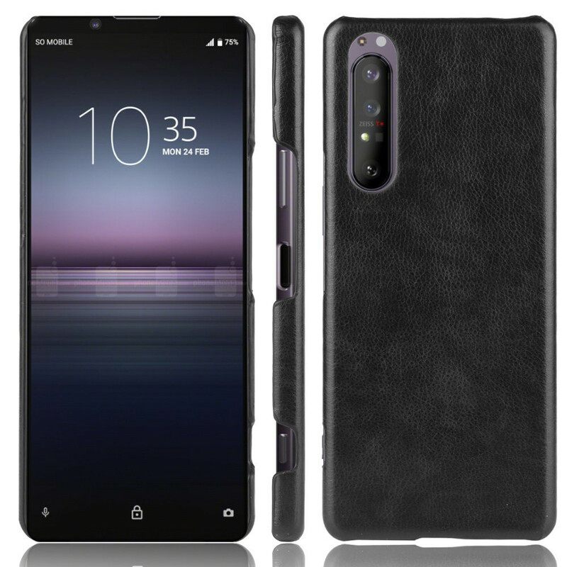 Case Sony Xperia 1 II Litchin Nahkaefekti