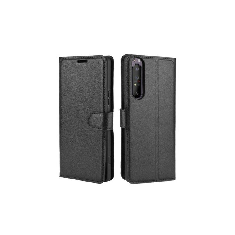 Kotelot Sony Xperia 1 II Litchi Faux Leather