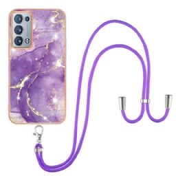 Case Oppo Reno 6 Pro 5G Gold Filament Marmorikuvio Ja Johto