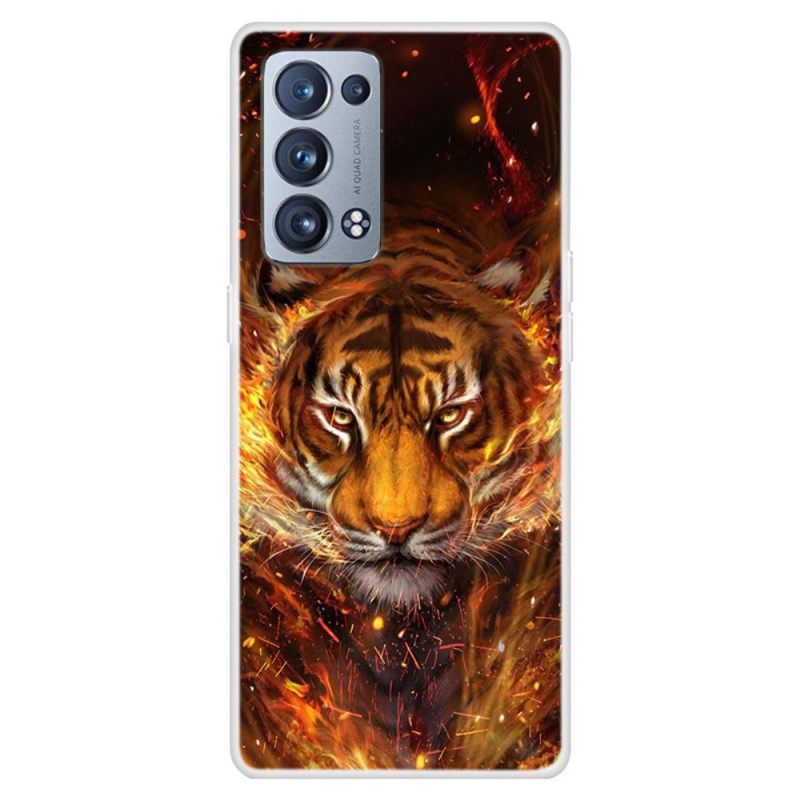 Kuori Oppo Reno 6 Pro 5G Lion On Fire