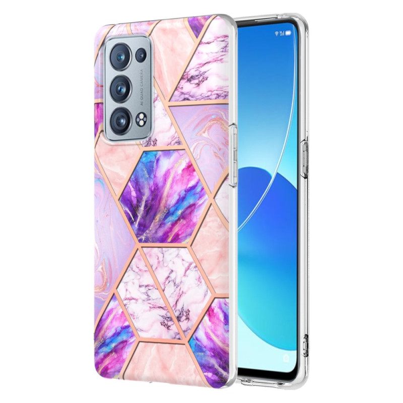 Kuori Oppo Reno 6 Pro 5G Marble Geometric Pattern