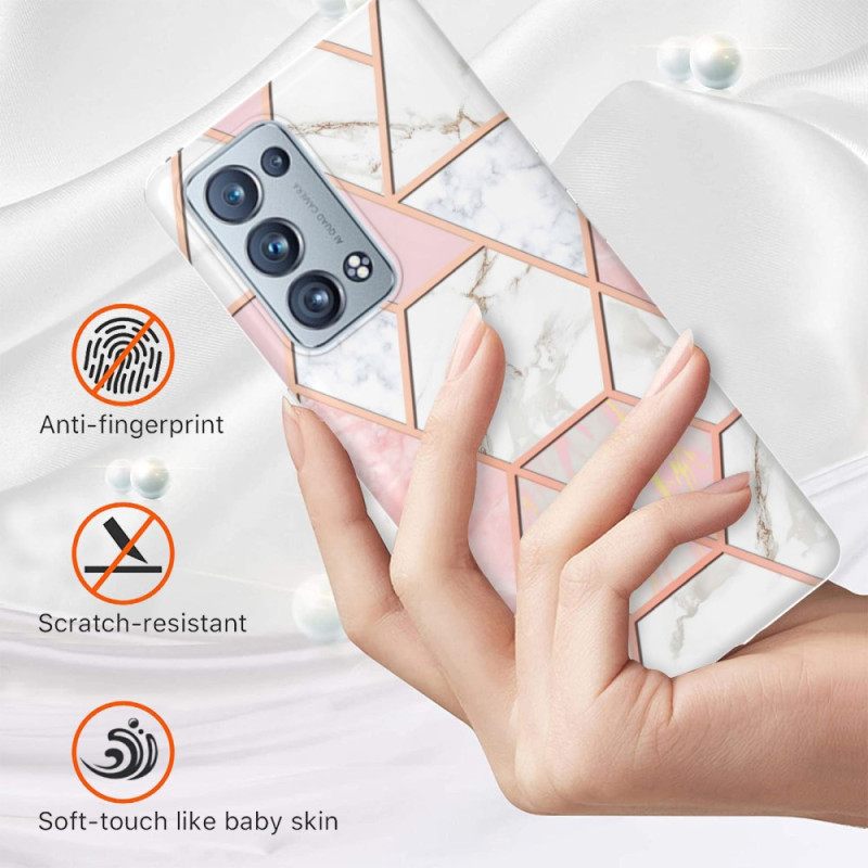 Kuori Oppo Reno 6 Pro 5G Marble Geometric Pattern