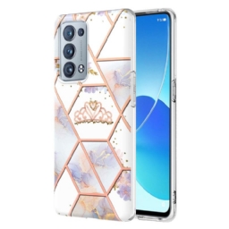 Kuori Oppo Reno 6 Pro 5G Marmori- Ja Kukkageometrinen Kuvio