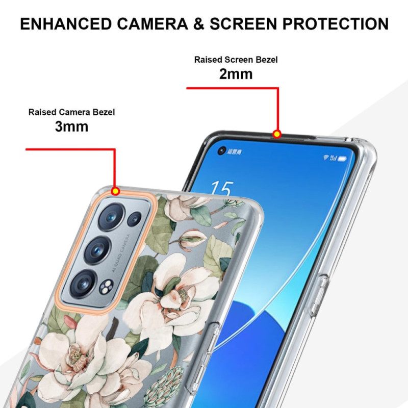 Kuori Oppo Reno 6 Pro 5G Saumaton Kukkakuvio