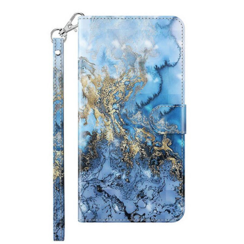 Flip Case Xiaomi Redmi Note 10 5G Marmori Kaulanauhalla