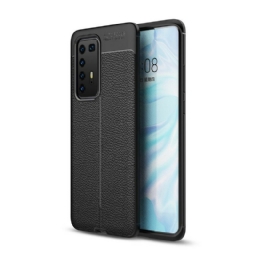 Kuori Huawei P40 Pro Double Line Litchi Leather Effect