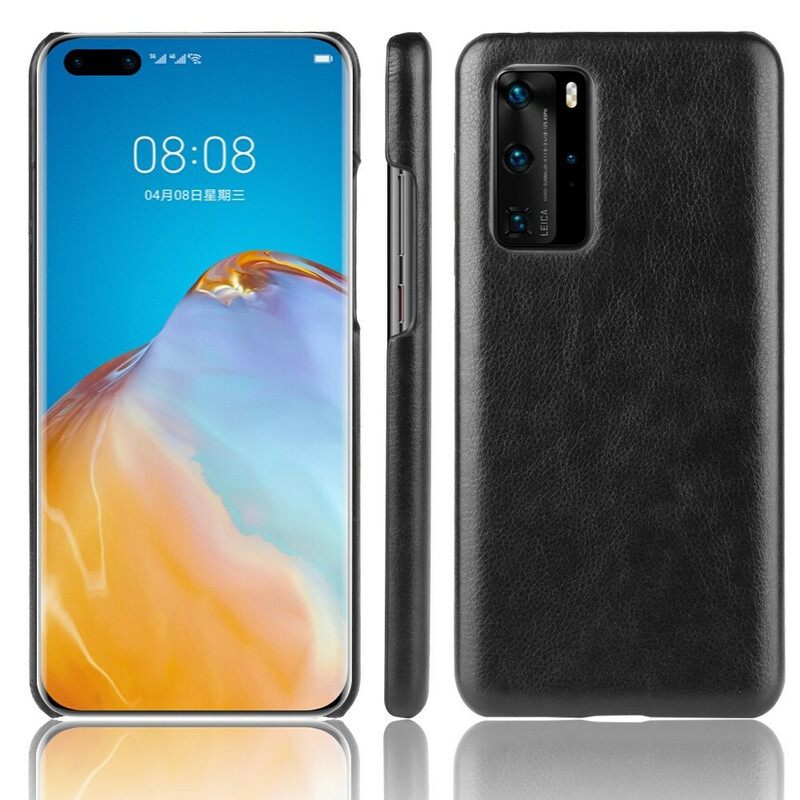 Kuori Huawei P40 Pro Litchi Performance Leather Effect