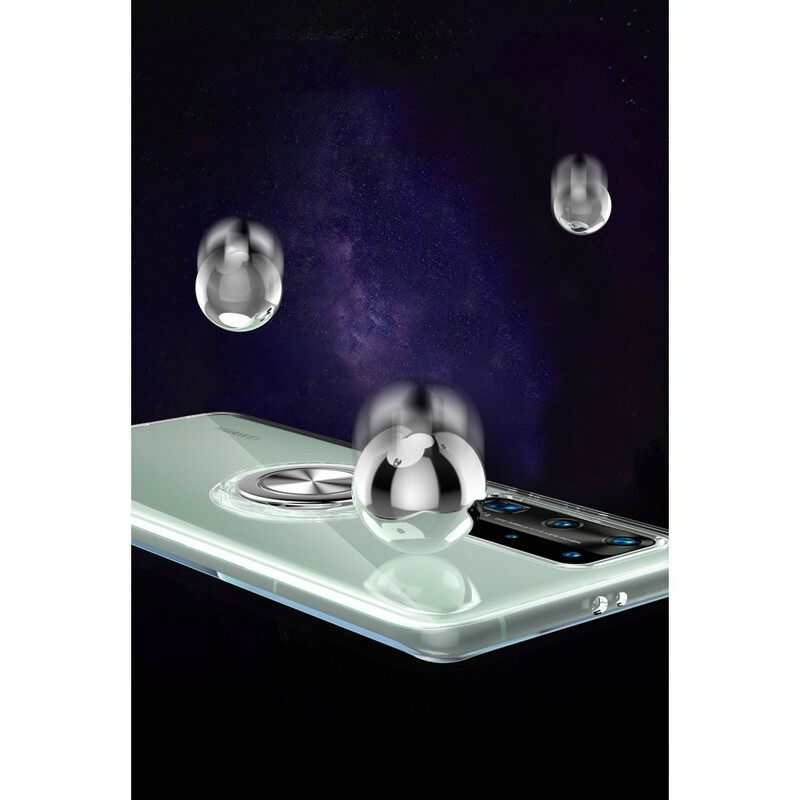 Kuori Huawei P40 Pro Silikonimetalli Pyörivä Rengas