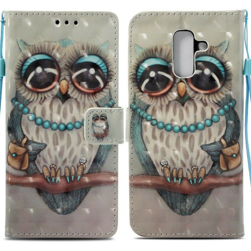 Nahkakotelo Samsung Galaxy A6 Plus Miss Owl 3d