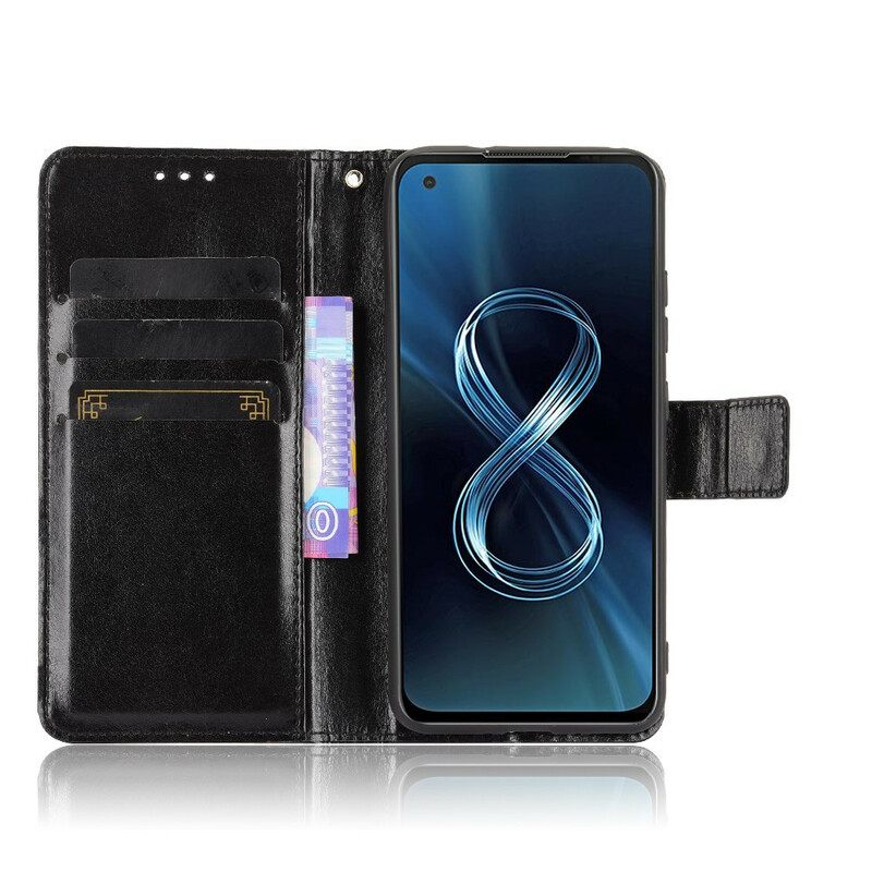 Flip Case Asus Zenfone 8 Keinonahka Näyttävä