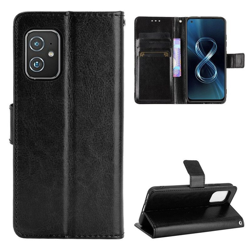 Flip Case Asus Zenfone 8 Keinonahka Näyttävä