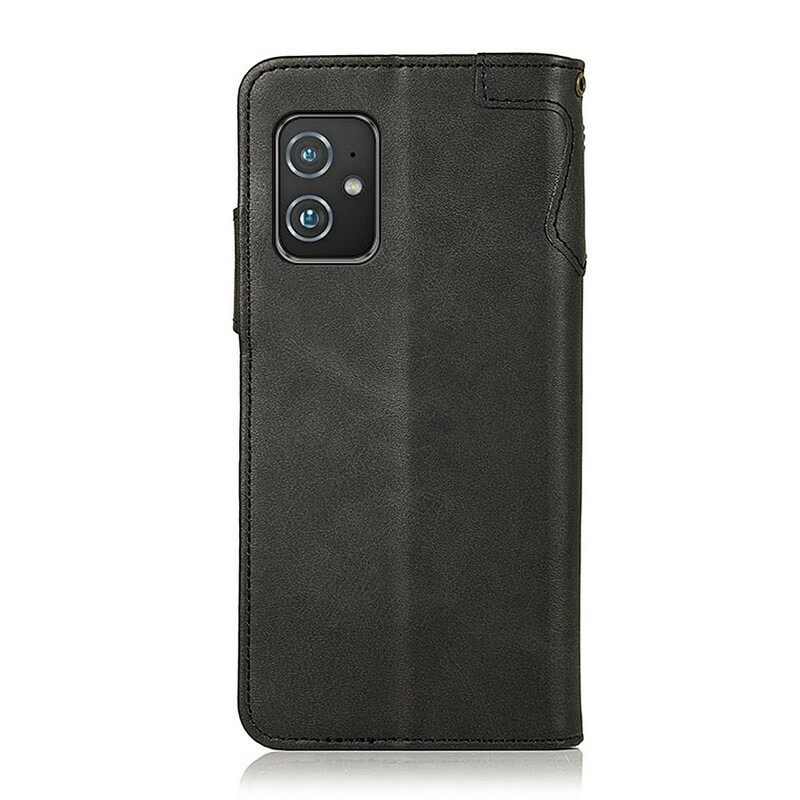 Kotelot Asus Zenfone 8 Faux Leather Button Khazneh