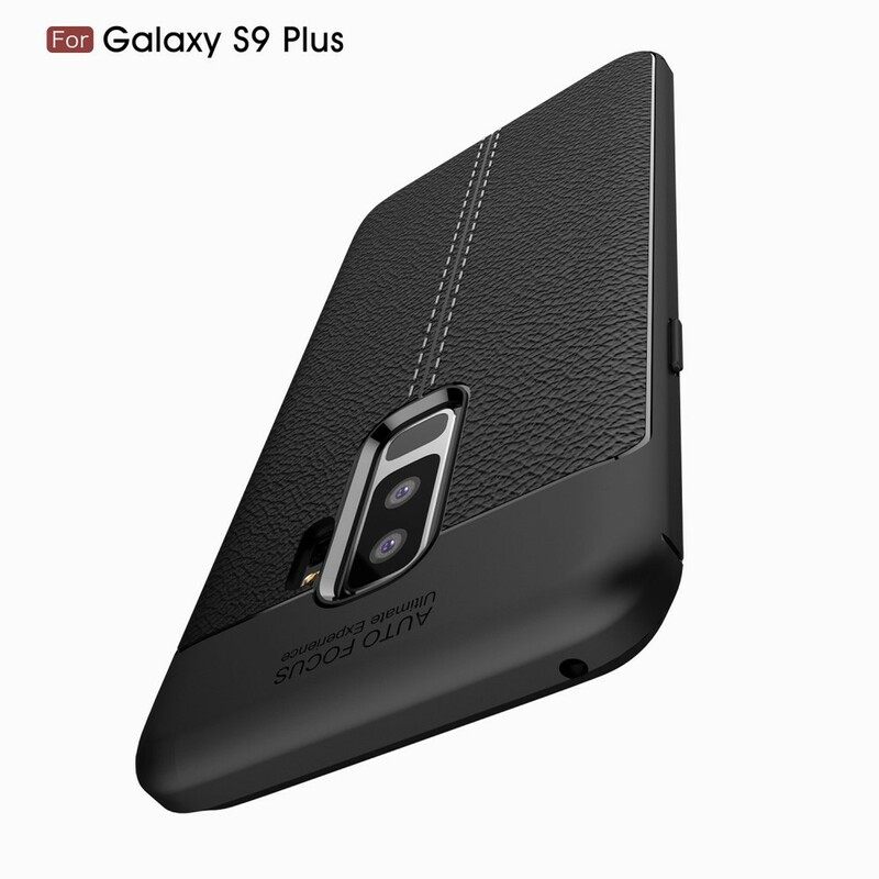 Case Samsung Galaxy S9 Plus Double Line Litchi Leather Effect