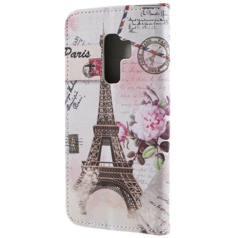 Flip Case Samsung Galaxy S9 Plus Retro Eiffel-torni