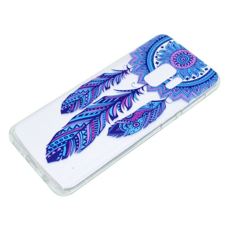 Kuori Samsung Galaxy S9 Plus Transparent Dream Catcher Blue Feathers