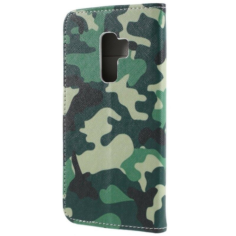 Nahkakotelo Samsung Galaxy S9 Plus Military Camouflage