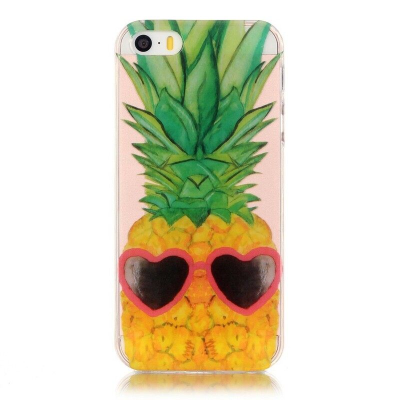 Kuori iPhone SE / 5 / 5S Transparent Incognito Ananas