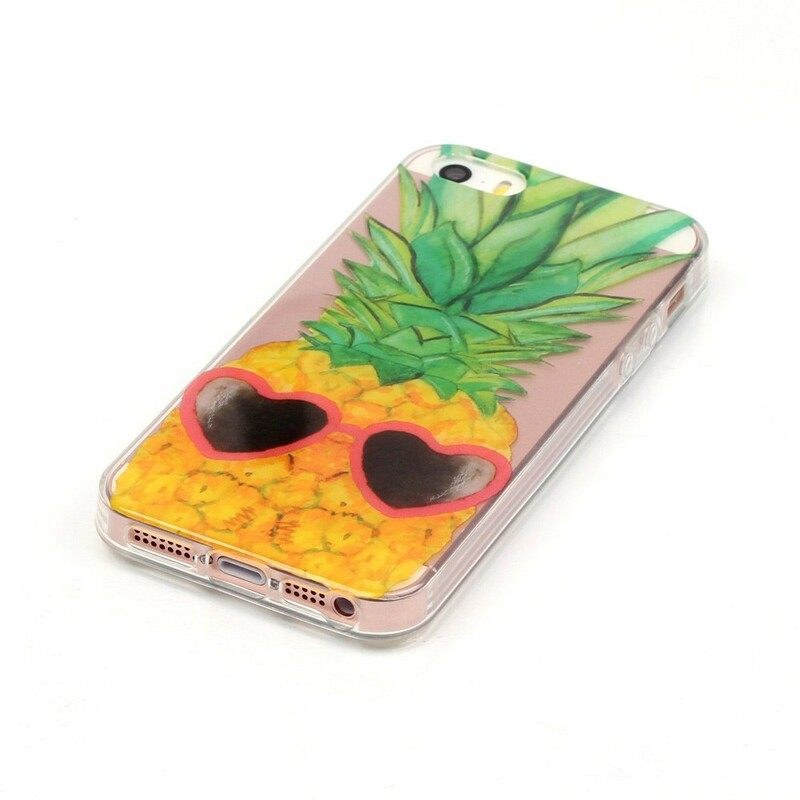 Kuori iPhone SE / 5 / 5S Transparent Incognito Ananas