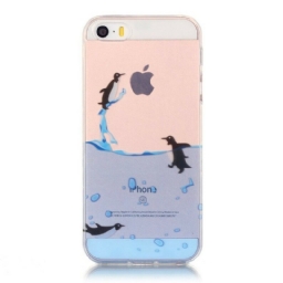 Kuori iPhone SE / 5 / 5S Transparent Penguin Game