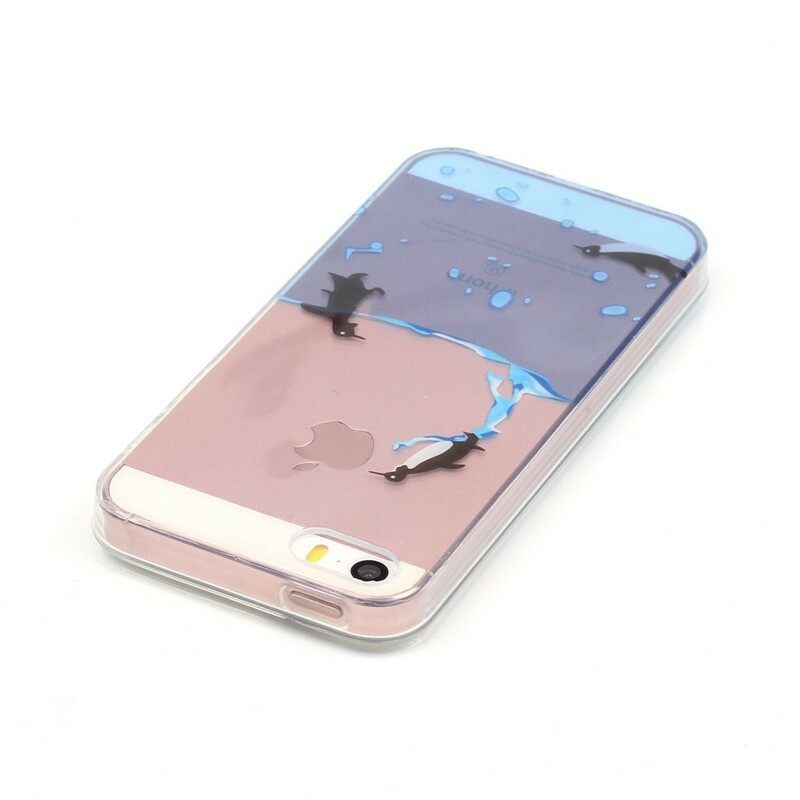 Kuori iPhone SE / 5 / 5S Transparent Penguin Game