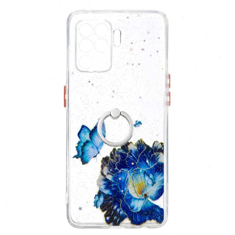 Case Oppo A94 5G Sinikukkaperhonen Sormuksella