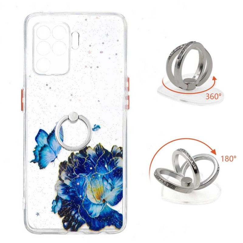 Case Oppo A94 5G Sinikukkaperhonen Sormuksella