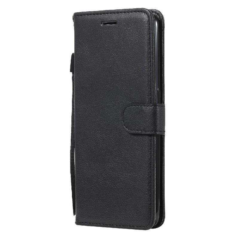 Flip Case Oppo A94 5G Keinonahka Kaulanauhalla