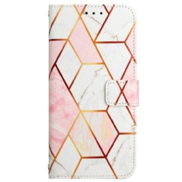 Flip Case Oppo A94 5G Marble Geometric Kaulanauhalla