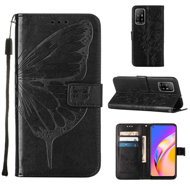 Kotelot Oppo A94 5G Butterfly Kaulanauhalla