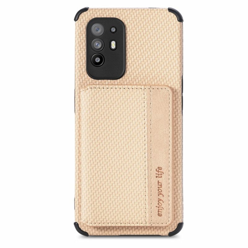 Kuori Oppo A94 5G Carbon Fiber Korttikotelo